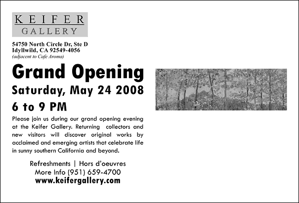Grand Opening, Saturday, May 24 2008, 6 to 9 PM